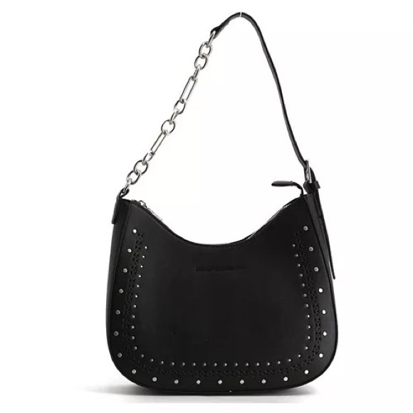 FRENCH CONNECTION Elena Moon Shape Shoulder Bag Black NWT - Picture 4 of 9